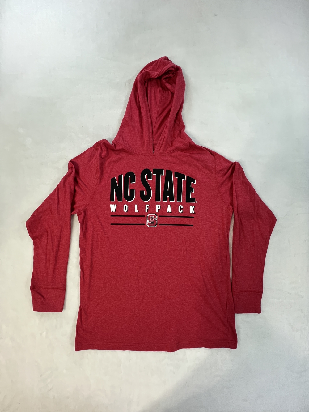 Colosseum NC State Wolfpack Hoodie Shirt Mens Large Red Long Sleeve T-Shirt NCAA